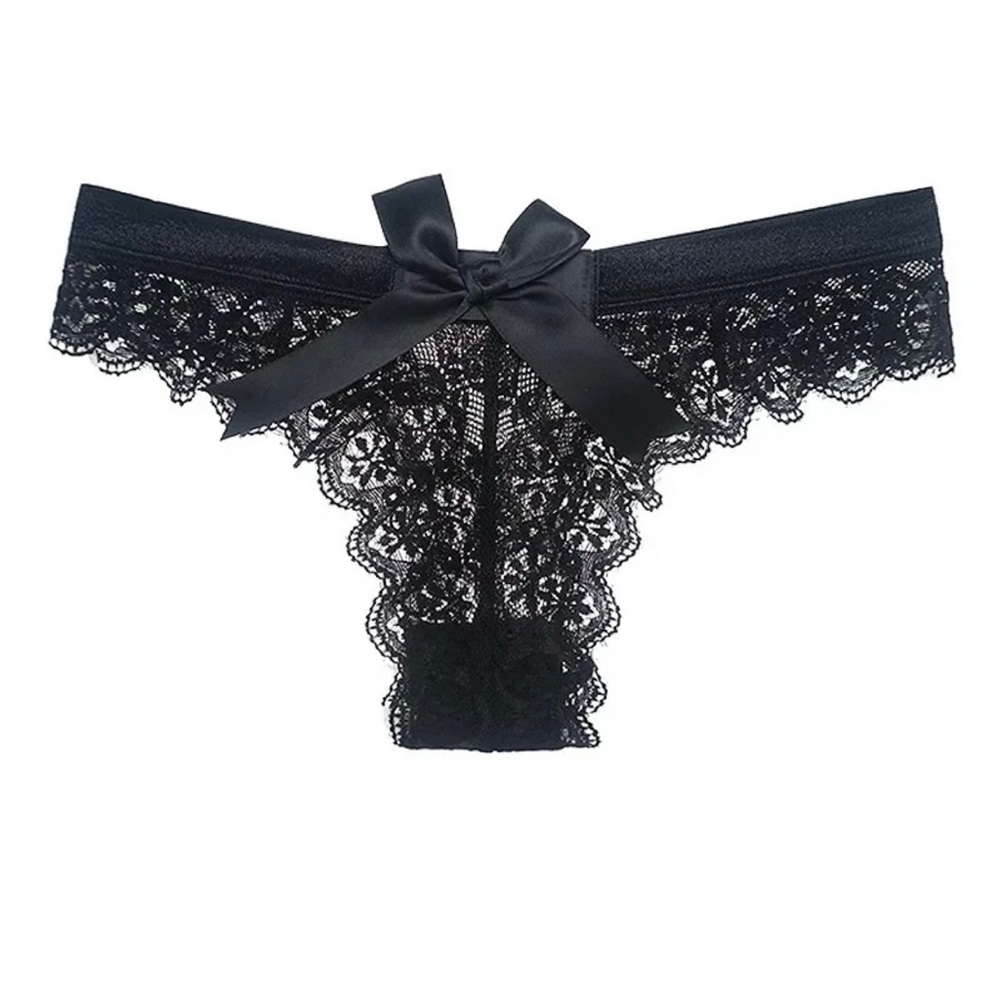 Black Lace Thong - Picture 3 of 5